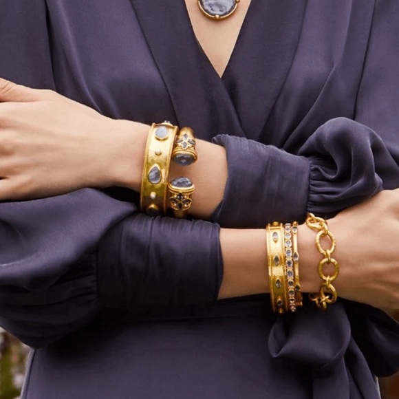 Julie Vos Jewelry - NWT Authentic Luxury Bohemian Julie Vos Cannes Gemstone Statement Hinge Bangle